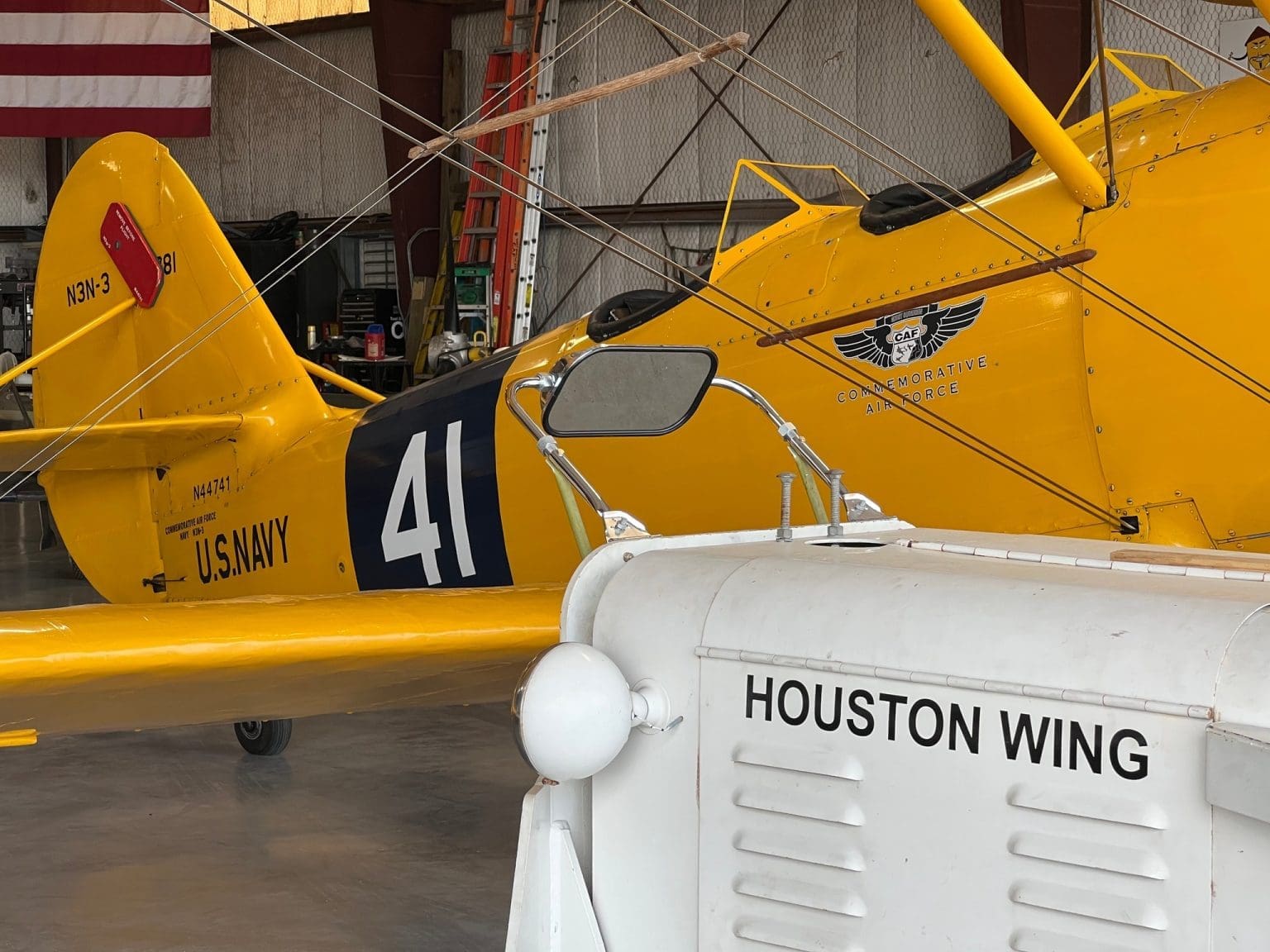 Houston Wing Museum, CAF Aircraft Exhibition, Hangar Tour with Aircraft