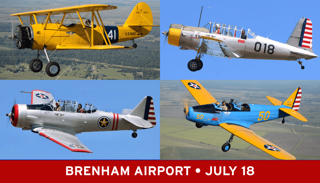 Photos of four WWII trainers